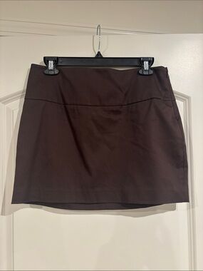 Express Dark Brown Mini Skirt - Straight Hem